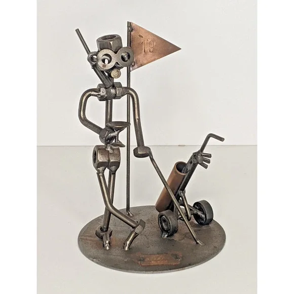 Hinz & Kunst Das Original Metal Art Sculpture Golf 19th Hole Martini Nuts Bolts